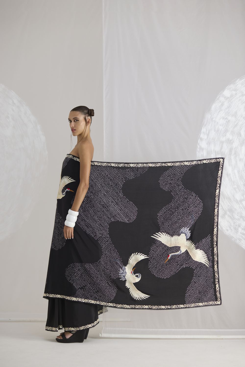 River - Crane with Border