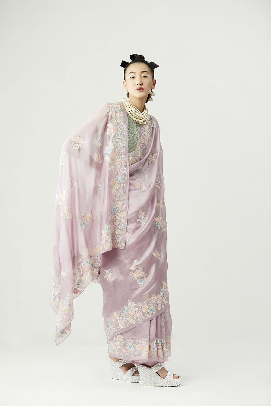 Tigerlily border (Sequins work)