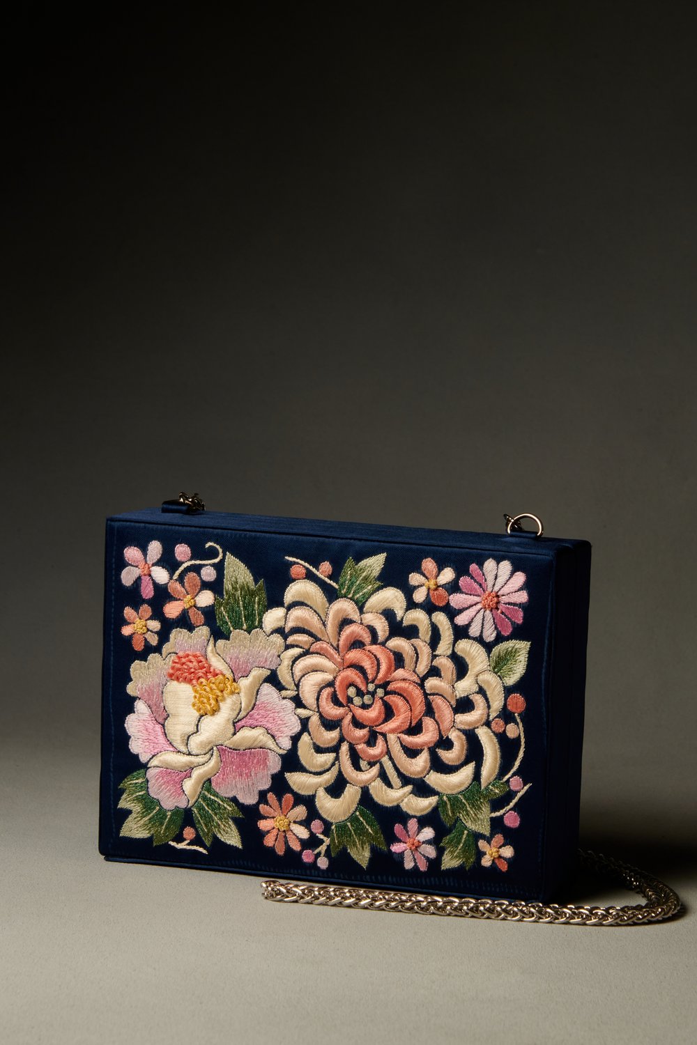 Peony & Chrysanthemum Box bag